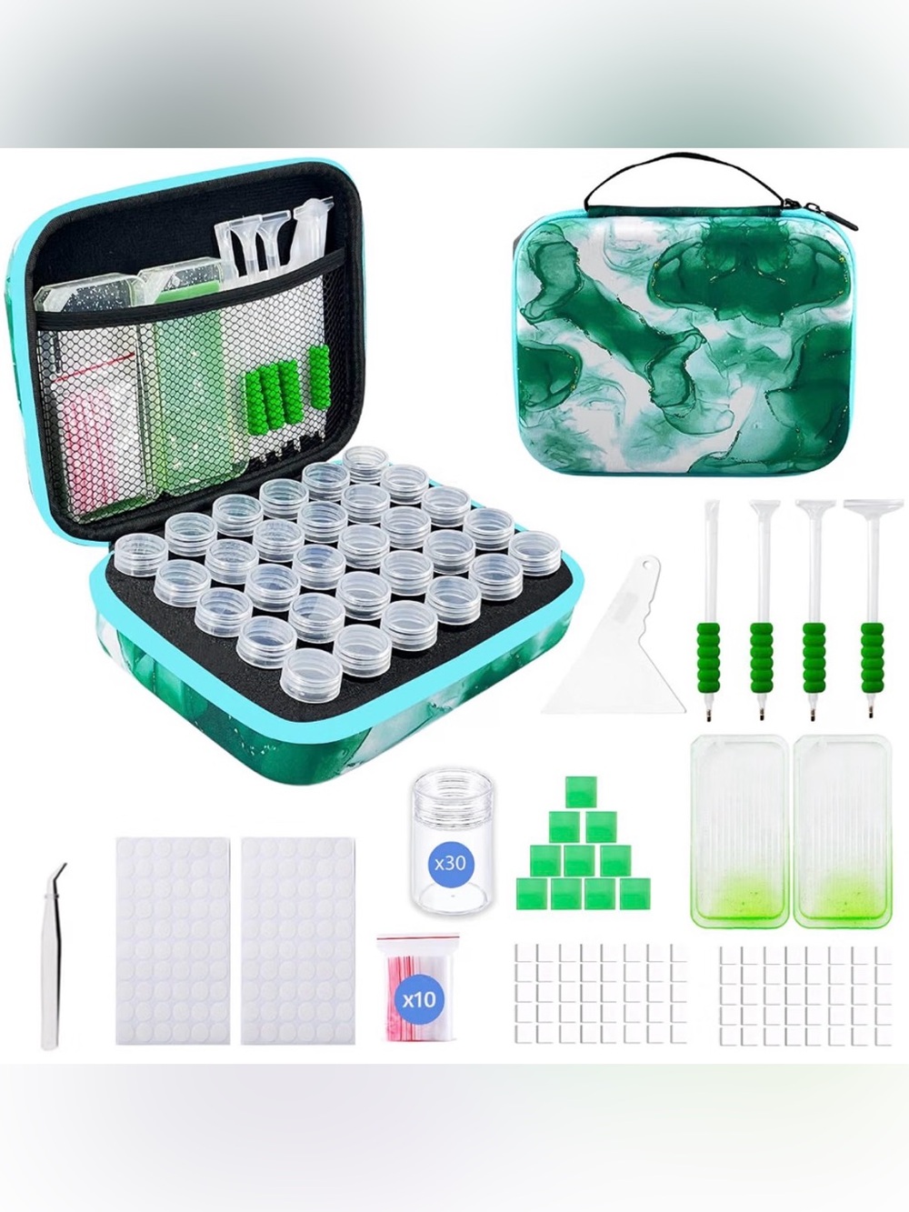 Diamond Painting Storage Case Kit 30 Slots Portable Bead Organizer New